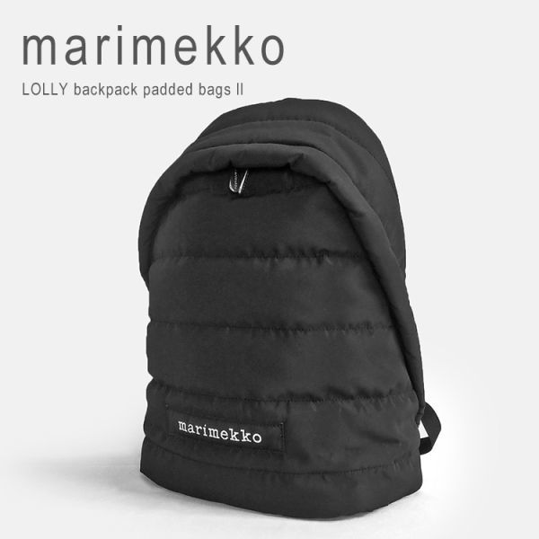 新品 未使用 1円スタート マリメッコ ローリー バックパック リュックサック marimekko LOLLY Backpack 090803 黒 ブラック_画像1