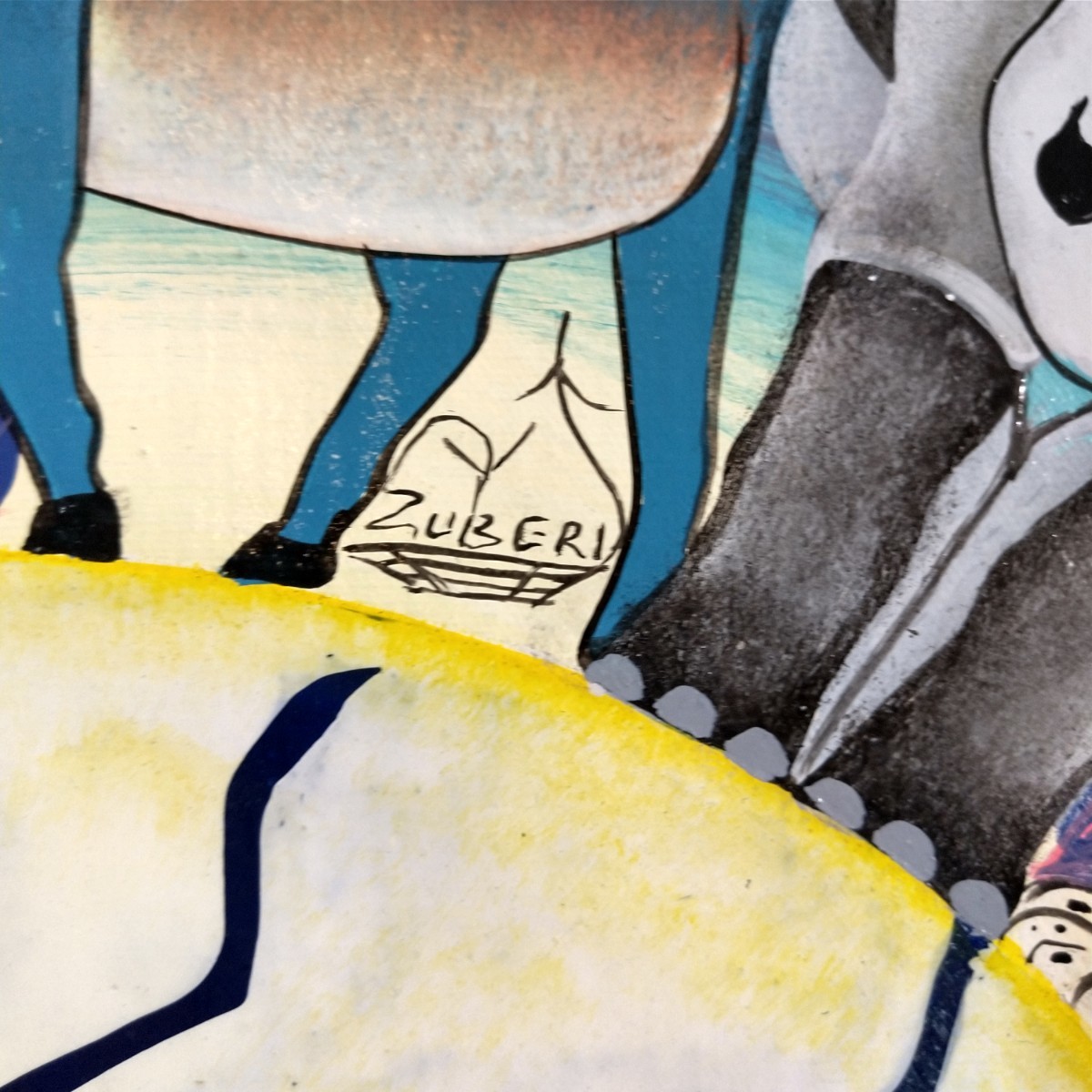 ○アフリカ絵画:ティンガティンガ『 Animal world -yellow 』by