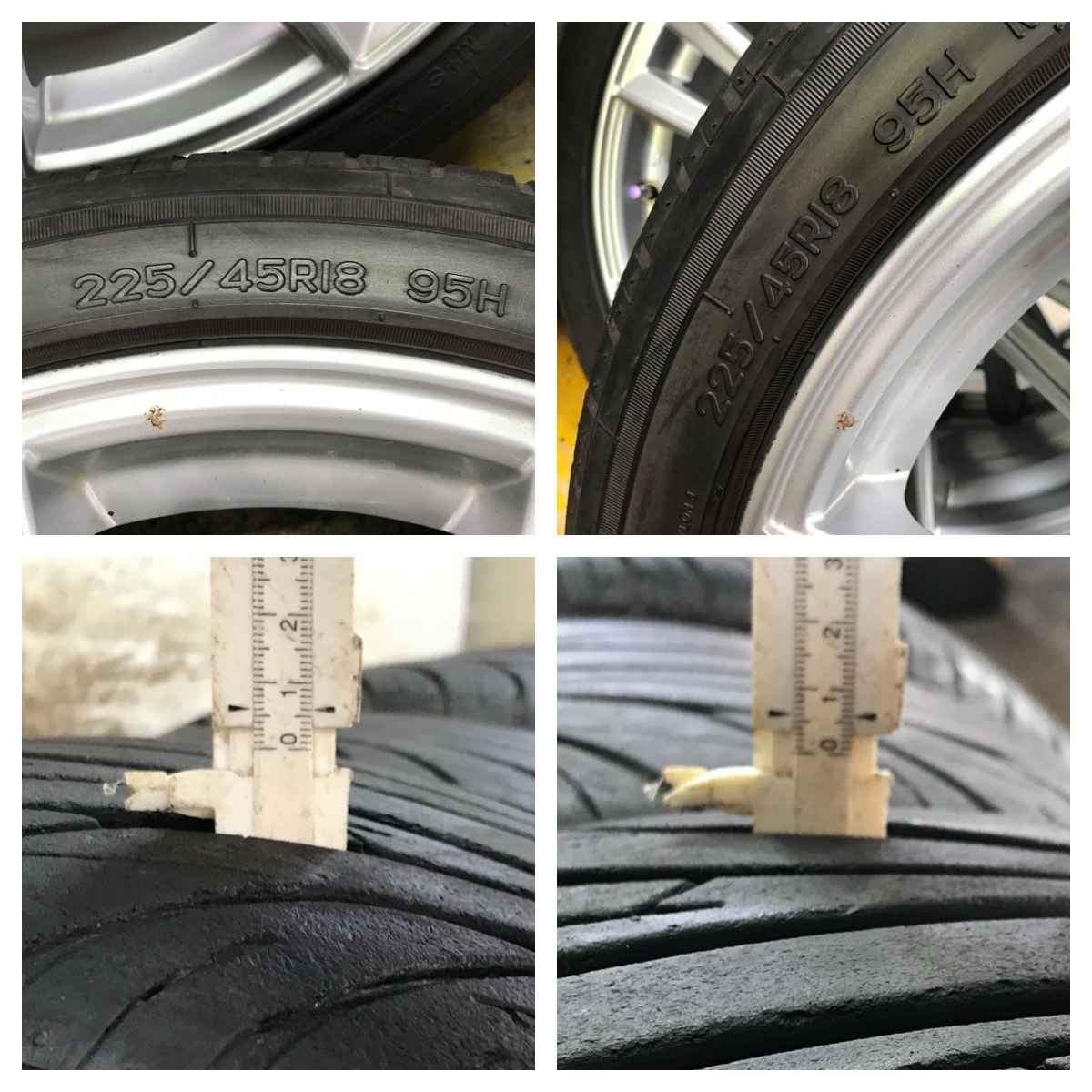 1 NANKANG ULTRA SPORT NS-Ⅱ 225/45R18 245/45R18 9分目 フェアレディZ ヴェゼル レヴォーグ インプレッサ ステップワゴン 等 *4270_画像3