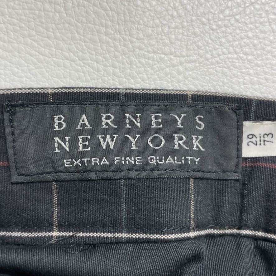 168 BARNEYS NEWYORK バーニーズニューヨーク チェック ストレッチ スラックス パンツ 日本製 春夏 サイズW29 メンズ 30525L_画像3