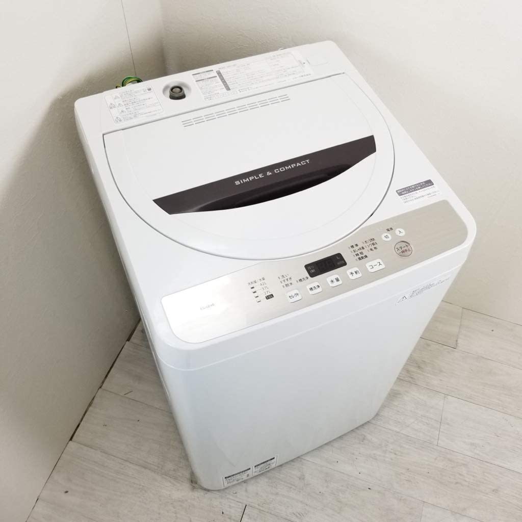 美品】 SHARP (中古品)シャープ 全自動洗濯機 ES-GE4B-C ベージュ系