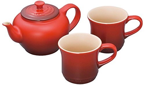 (中古品)ル・クルーゼ(Le Creuset) ティーセット ティーポット&マグ(SS)セット チ