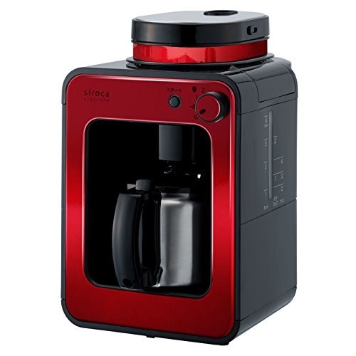 【上品】 (中古品)シロカ STC-502 レッド ステンレスサーバー 全自動 コーヒーメーカー コーヒーメーカー一般