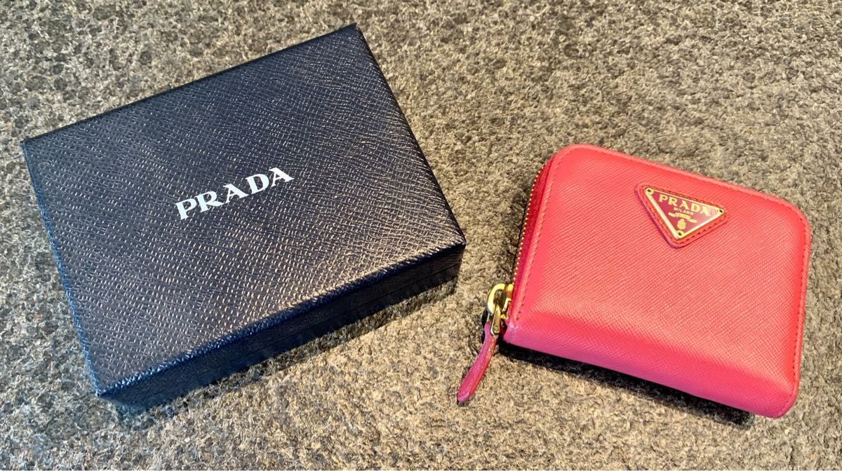 2024.05.03値下 プラダ PRADA 財布 コインケース 赤系 ピンク系 中古品