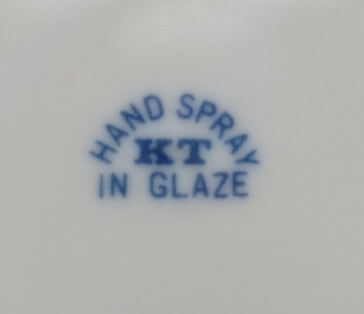 未使用・長期保管品/HAND SPRAY KT IN GLAZE サラダボウル＆取り皿セット 大鉢 小鉢のセット 昭和レトロ レトロ_画像5