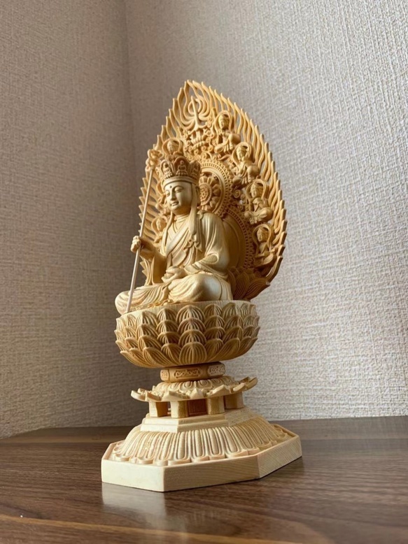 仏像 木彫 地蔵菩薩像 檜木 - 美術品