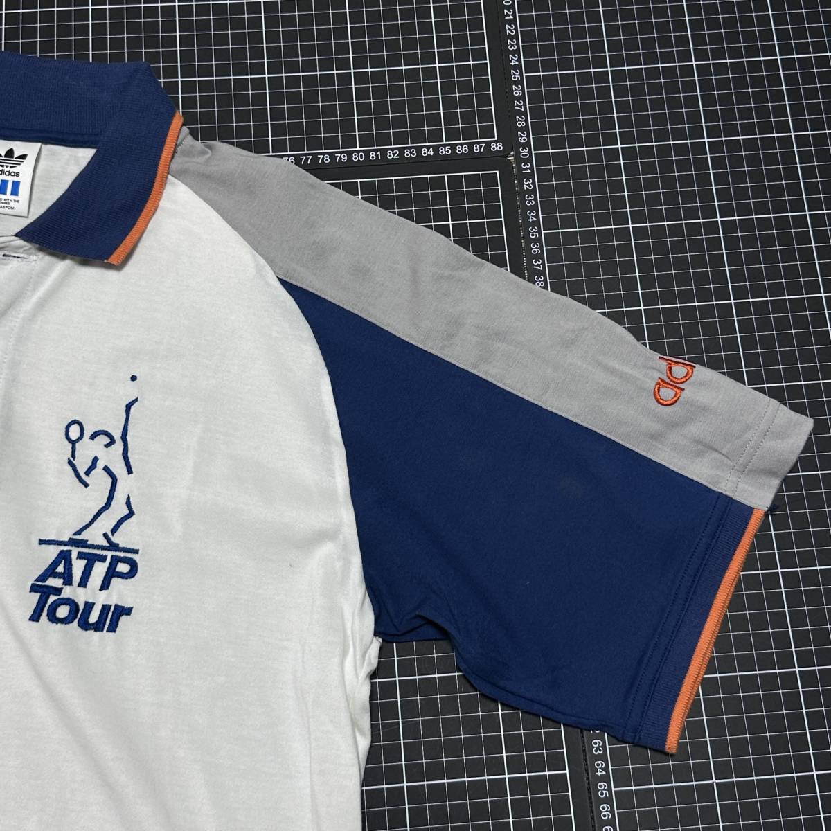 ATP『アディダス』デサント・ポロシャツ 半袖Tシャツ90s OLDビンテージ ジャージ TOUR ツアー_画像2
