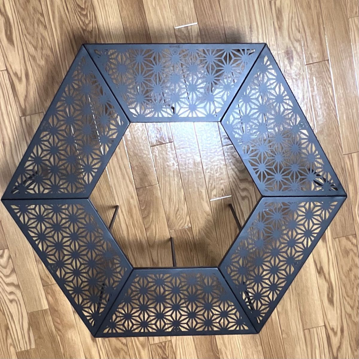 美品】S'moreスモア / 和柄アウトドアテーブル6枚セット ヘキサ 美品】S'moreスモア / 和柄アウトドアテーブル6枚セット ヘキサ
