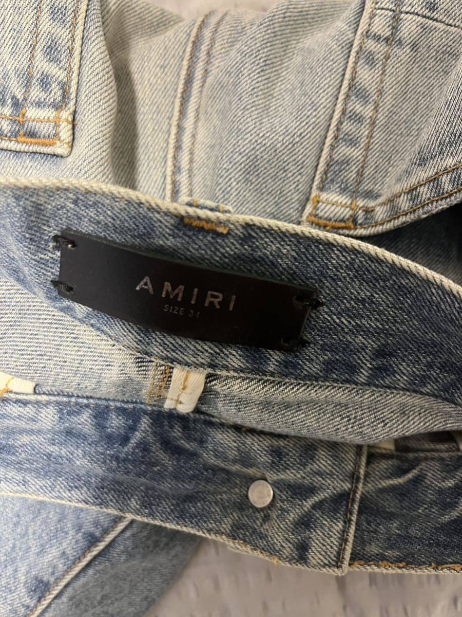 w34 amiri アミリ デニム ピンク サイドライン テープ ショーツ ハーフ パンツ ショート かっカットオフデニム_画像3