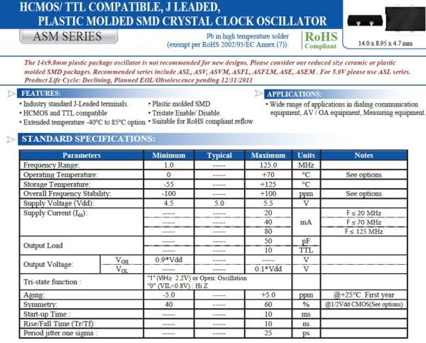 [4個] 50.0000MHz ASM Abracon 水晶発振器 5V ★±50PPM 特価品 日本製 高精度_画像9