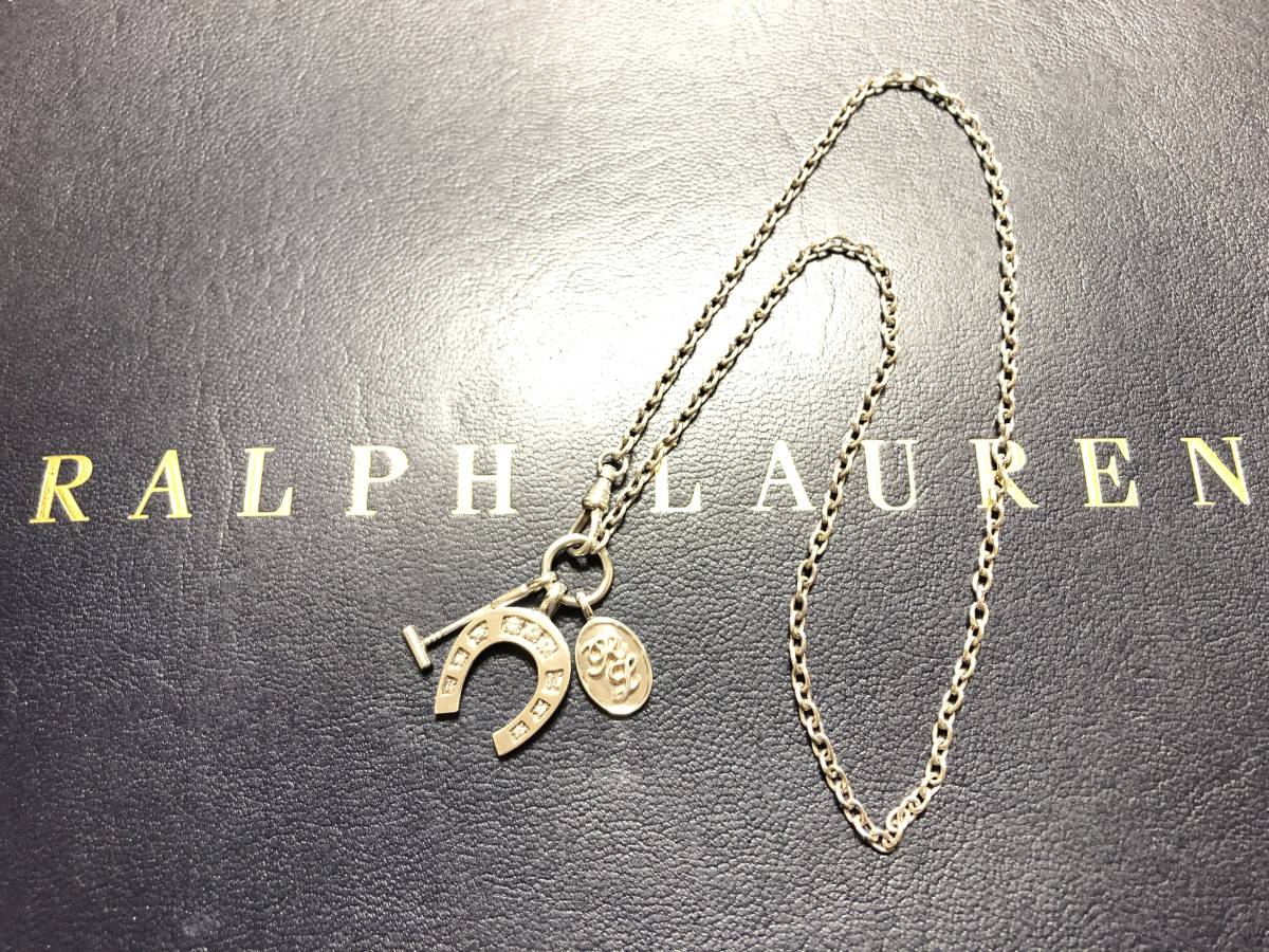  new goods exhibition goods *46cmSILVER925[ highest rank PURPLE LABEL]POLO Ralph Lauren genuine article . know adult . recommended make necklace *CUBIC ZIRCONIAx horseshoe /RRL