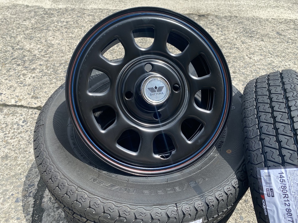 送料無料/SST デイトナ SI 12インチ4.0J+40 4H100 ヨコハマ/Y356 145/80R12 80/78N ハイゼット/キャリィ/エブリィ/N-VAN/軽バン/軽トラ_画像2