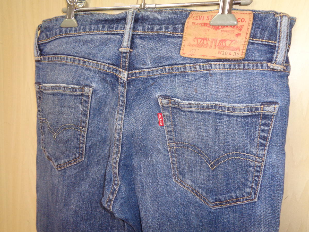 s24◆Levi's 511 スリムフィット ストレッチジーンズ◆リーバイス 14年製 ｗ30 インディゴ デニムパンツ スキニー テーパード 5E_画像2