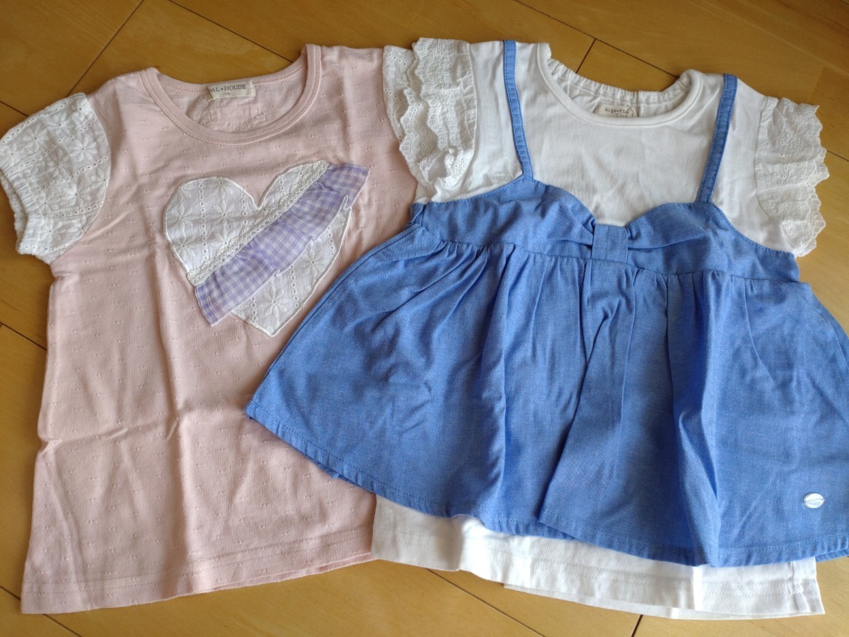 半袖Tシャツ キムラタン ビケットクラブ palhouse ピンク ブルー 110サイズ_画像1