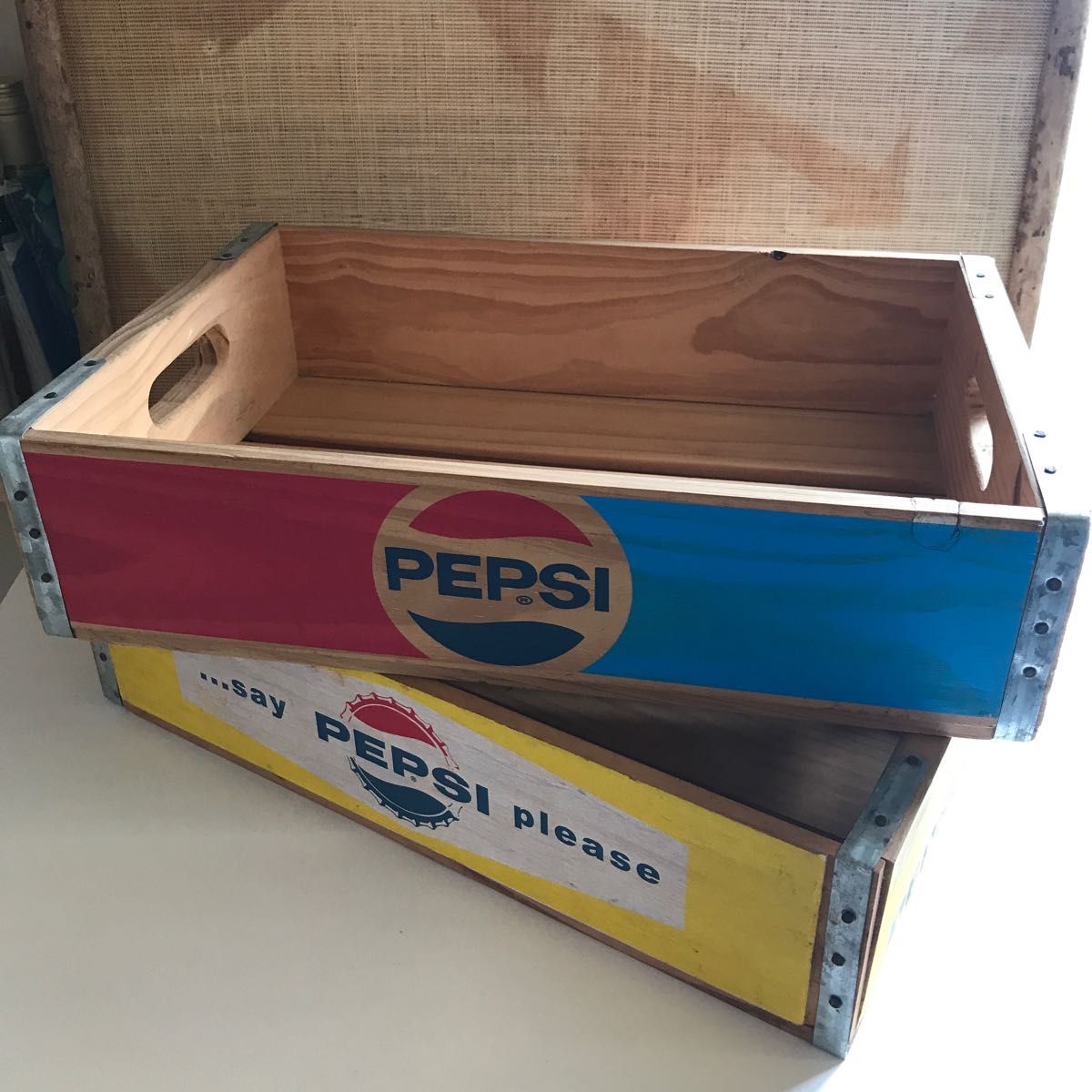 ペプシコーラ木箱 ウッドボックス ウッドケース ペプシコーラ木箱 平成レトロ昭和レトロ コカ・コーラ木箱 コカコーラ木箱PEPSI
