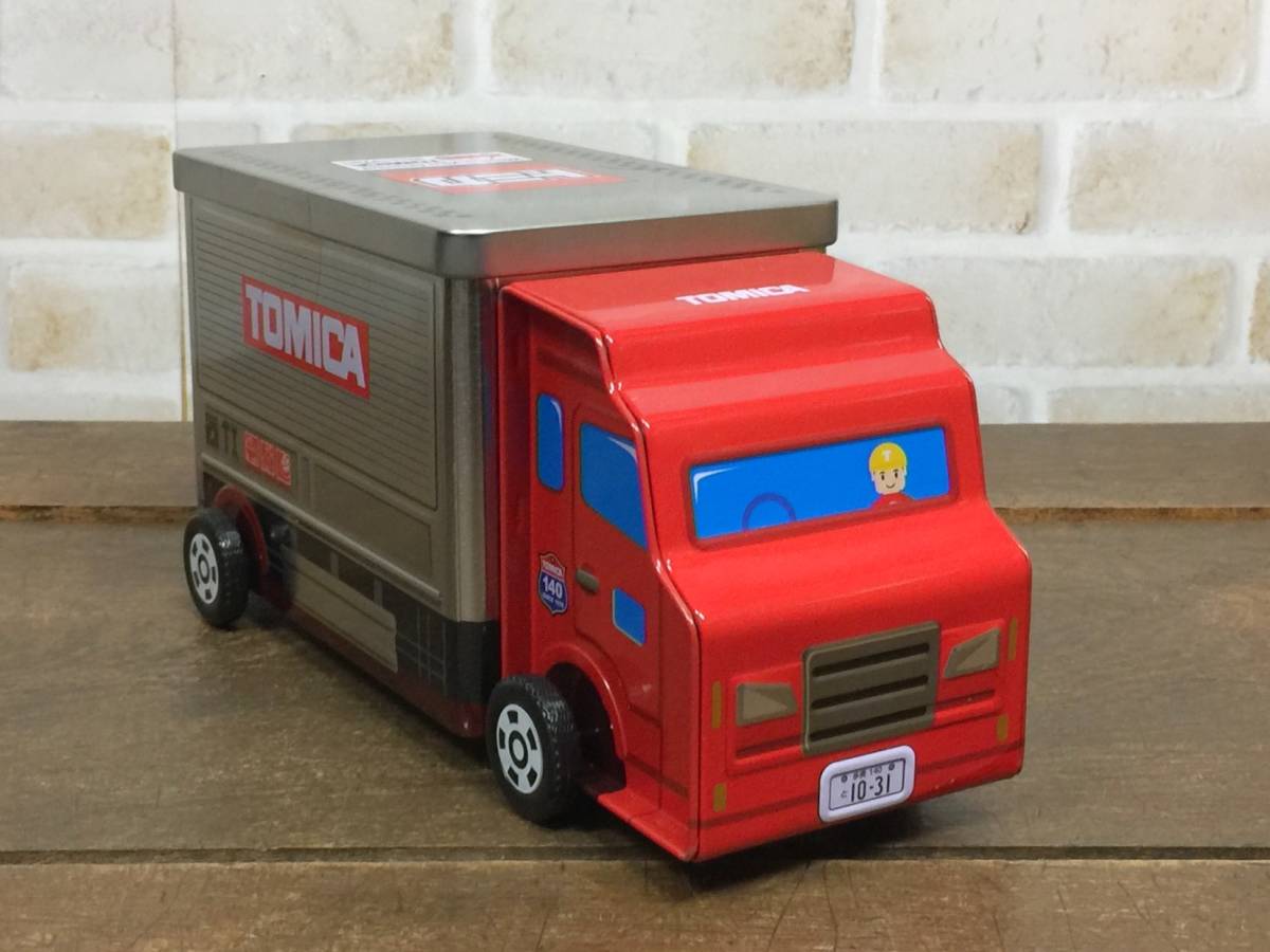 レア 未使用 デッドストック トミカ トラック缶 TOMICA 菓子缶 ブリキ 自動車 ブリキのおもちゃ a2100_画像3