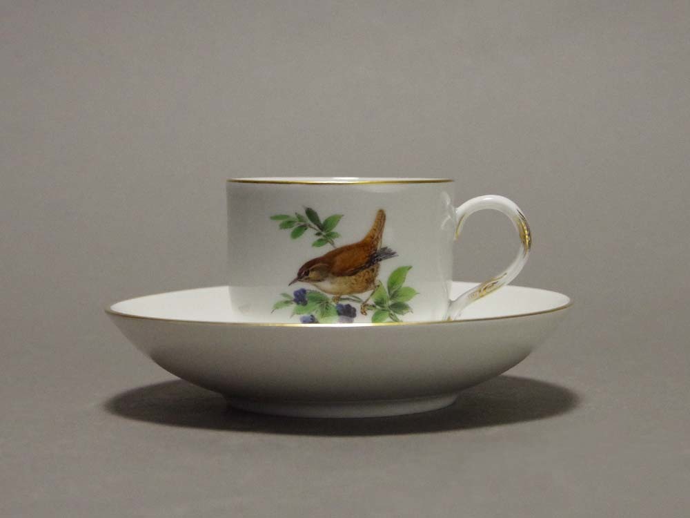 マイセンMeissen 鳥と虫 バード 金彩 ティーカップ&ソーサー 一級品-
