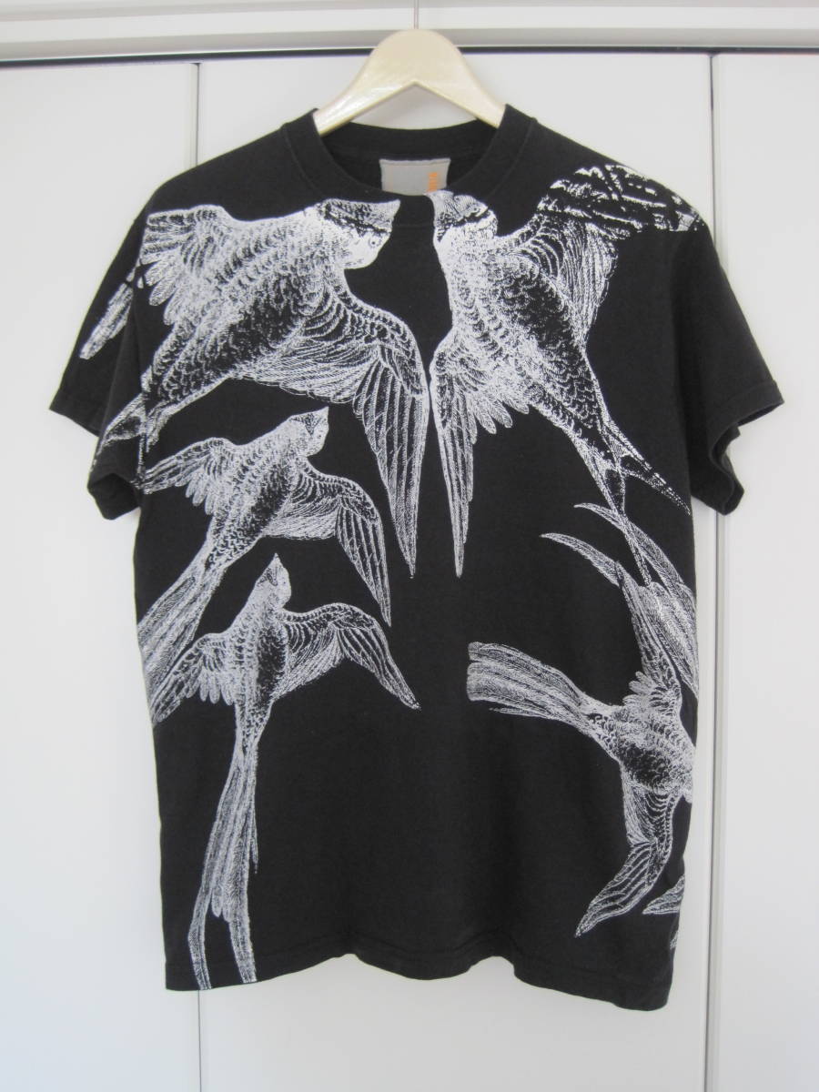 大注目 レア　UK（英国）製　イギリスブランド　ZIAD GHANEM　バードアートTシャツ　M 半袖Tシャツ