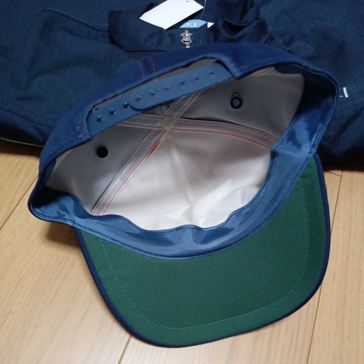 ISEKI[ coveralls ( declared size :L)* cap ] Iseki hat embroidery Iseki coverall navy blue series 