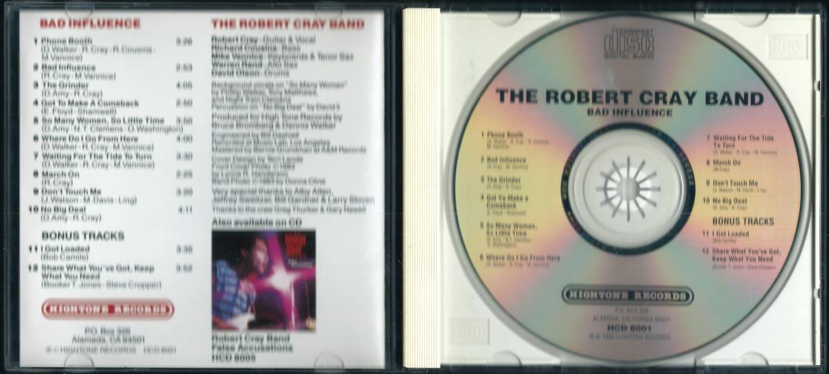 THE ROBERT CRAY BAND / Bad Influence +2 HCD-8001 USA record CD The * Robert *k Ray * band /bado* in full elliptic spring ns4 sheets including in a package shipping possibility 