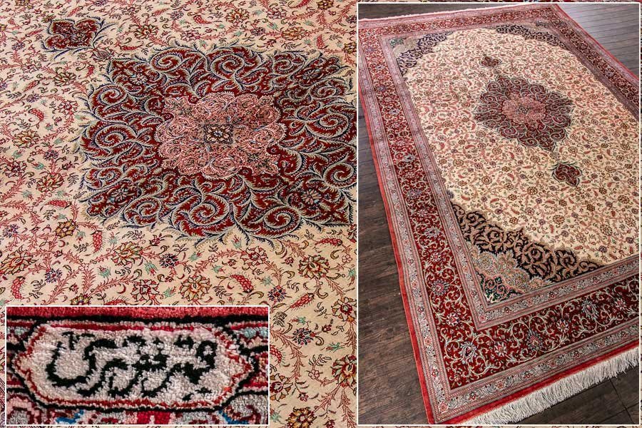 絨毯】『 ペルシャ絨毯 シルク 81万ノット 径310×200cm 15562 絨毯】『 ペルシャ絨毯 シルク 81万ノット 径310×200cm 15562