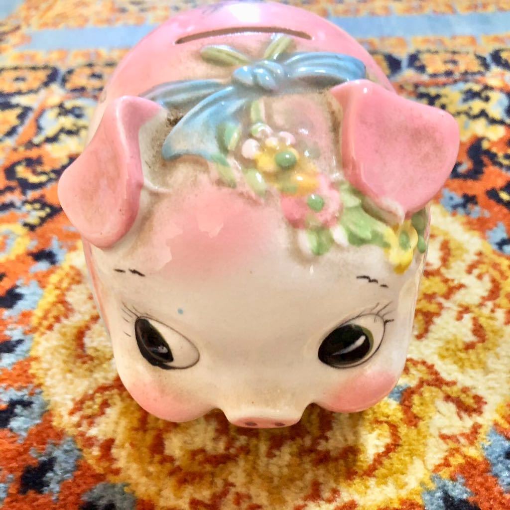 昭和 レトロ 豚貯金箱 陶器製 ブタ 置物インテリア コレクション 昭和 レトロ 豚貯金箱 陶器製 ブタ 置物インテリア コレクション