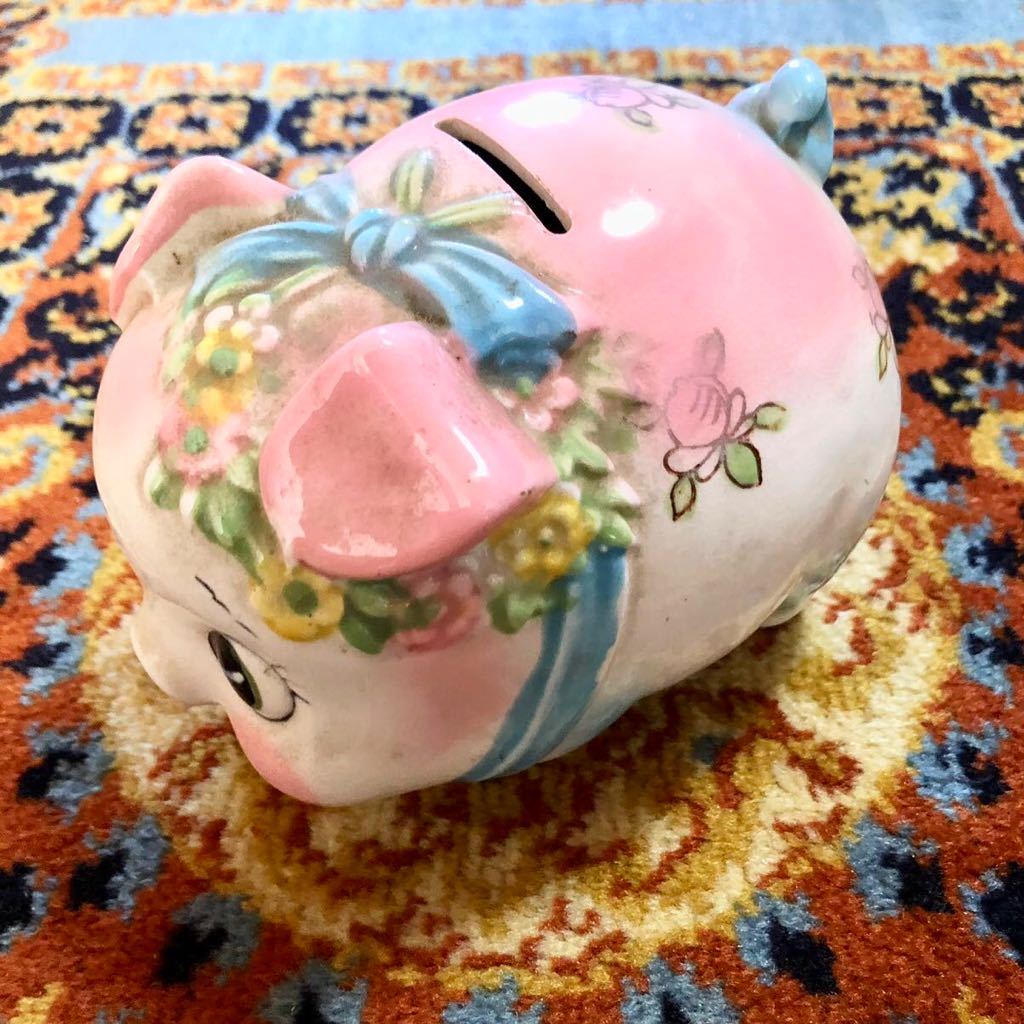 昭和 レトロ 豚貯金箱 陶器製 ブタ 置物インテリア コレクション 昭和 レトロ 豚貯金箱 陶器製 ブタ 置物インテリア コレクション