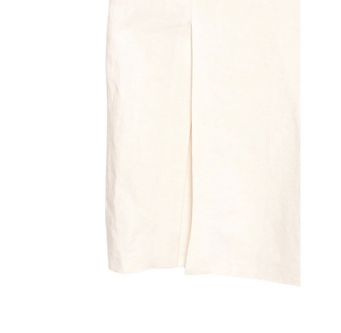 アニュアンス リネン混 タイトスカート アイボリー 白 オフホワイト S 麻 ロングスカート シンプル 完売品