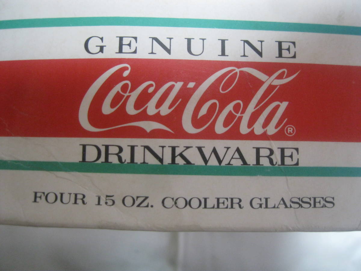 Coca Cola1987年 FOUR 15OZ COOLER GLASSES コカコーラ　１５オンス・カラーグラス　４個セット　新品_画像4