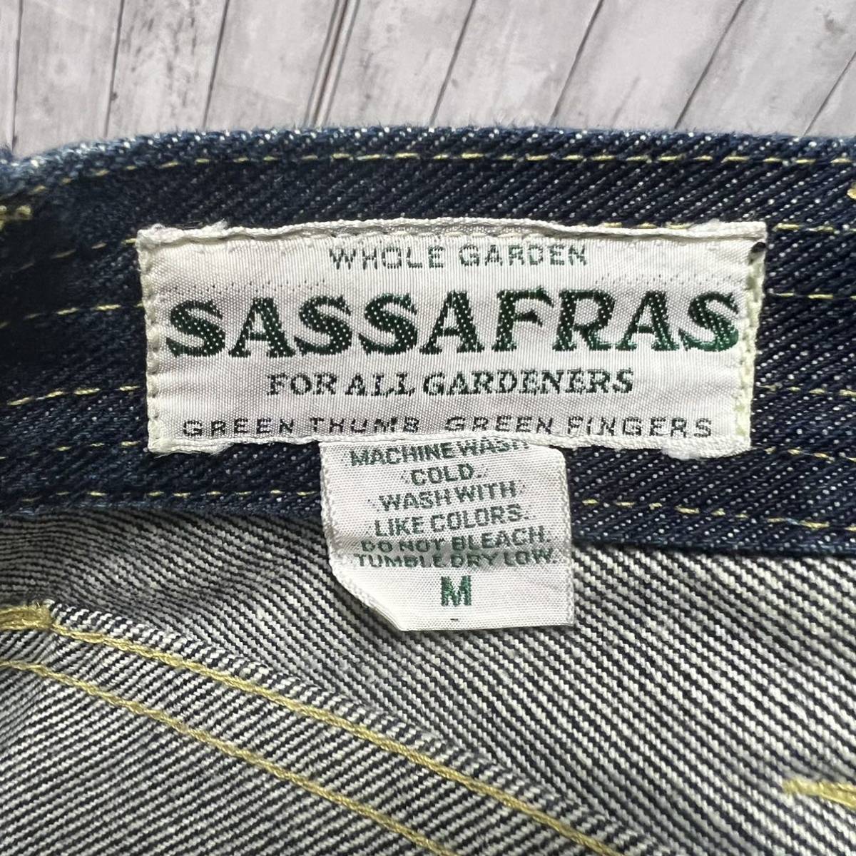 美品！SASSAFRAS FALL LEAF PANTS 1/2 デニムショートパンツ　日本製_画像5