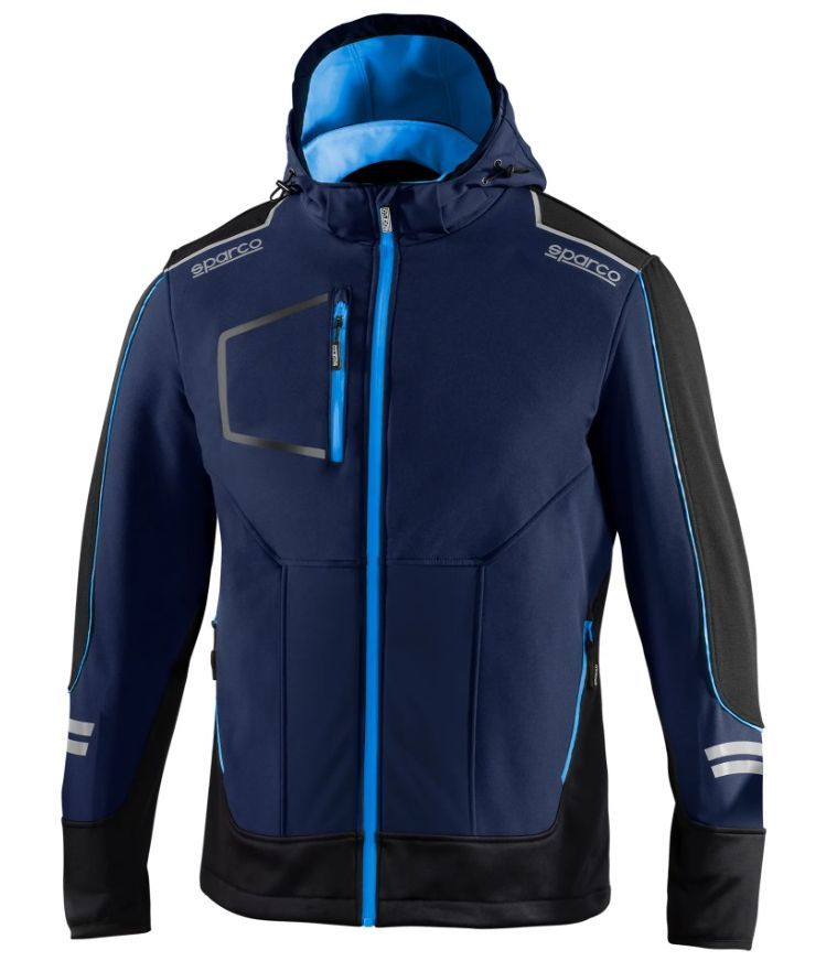 SPARCO（スパルコ） ソフトシェルジャケット TECH SOFTSHELL ネイビーxブルー Lサイズ_画像1