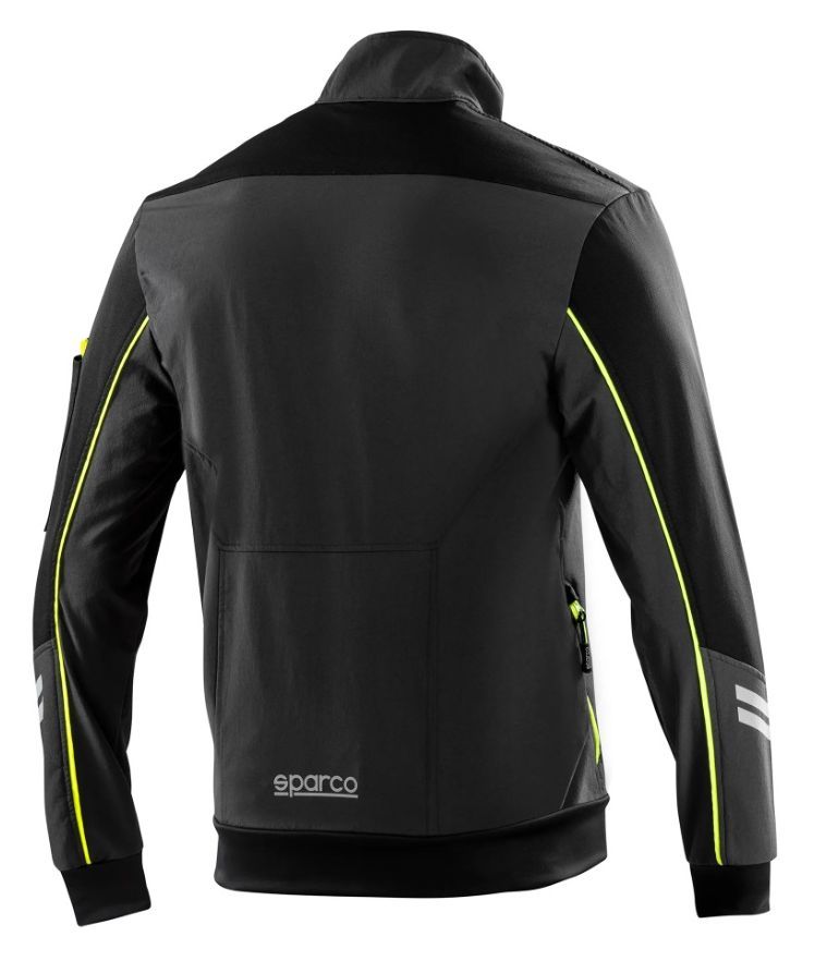 SPARCO（スパルコ） ライトシェルジャケット TECH SOFTSHELL グレーxイエロー Mサイズ_画像2