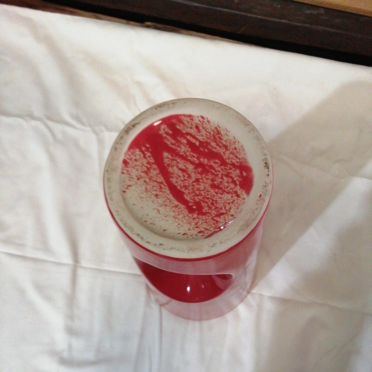 美術品 赤い花瓶 穴 インテリア 西洋 華 花 飾り (約高34.8×直径16.2cm上側)_画像8