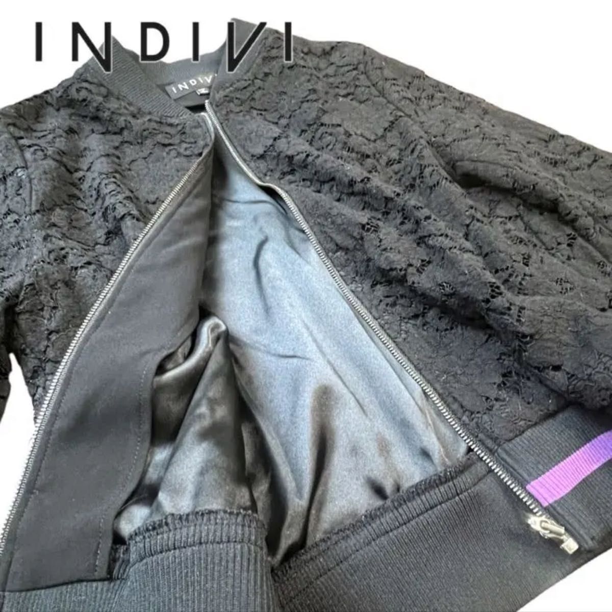 IND IV I インディヴィ 38 S ジップアップブルゾン 日本製 グレー