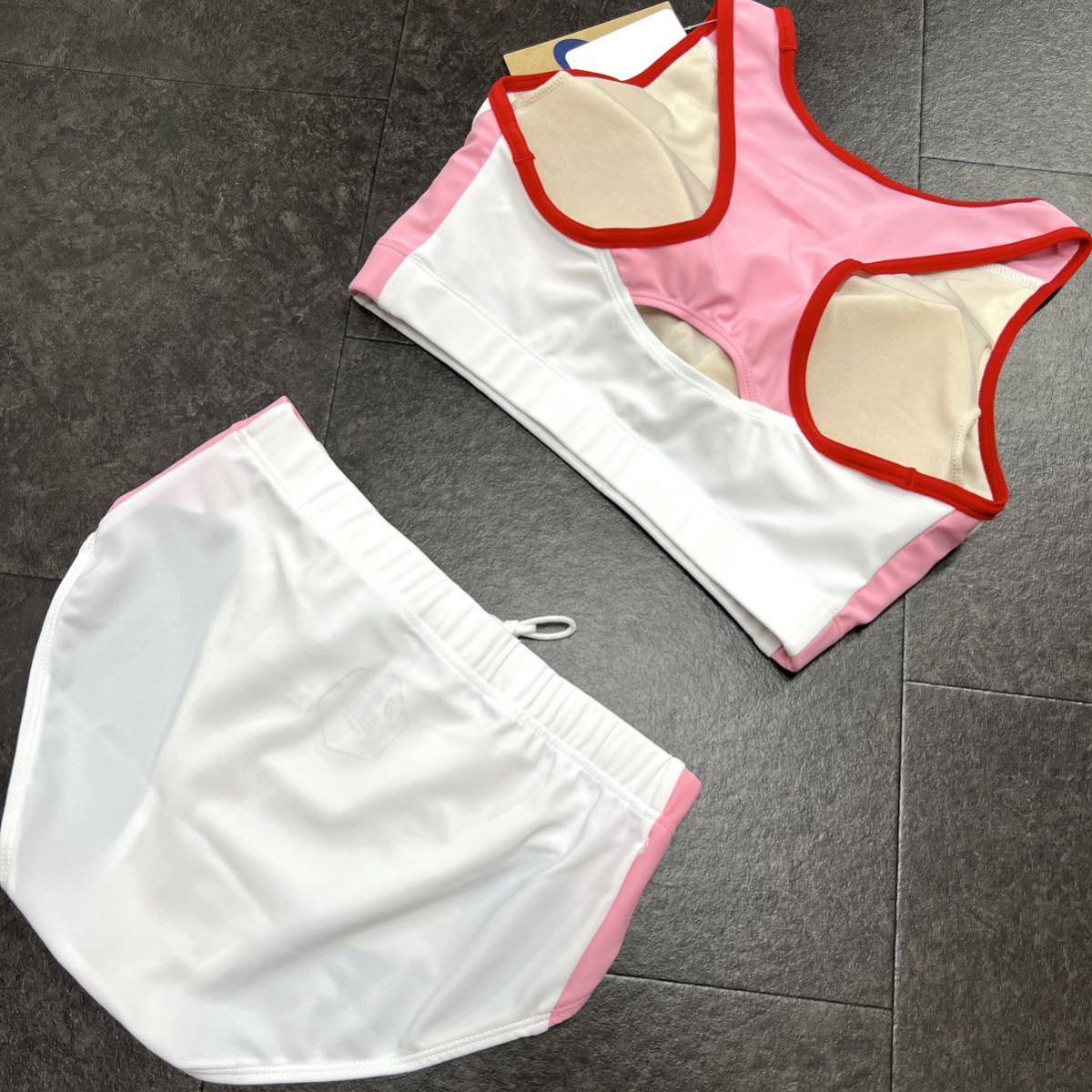 アシックス 女子陸上ユニフォーム上下セット XLサイズ ホワイト×ピンク