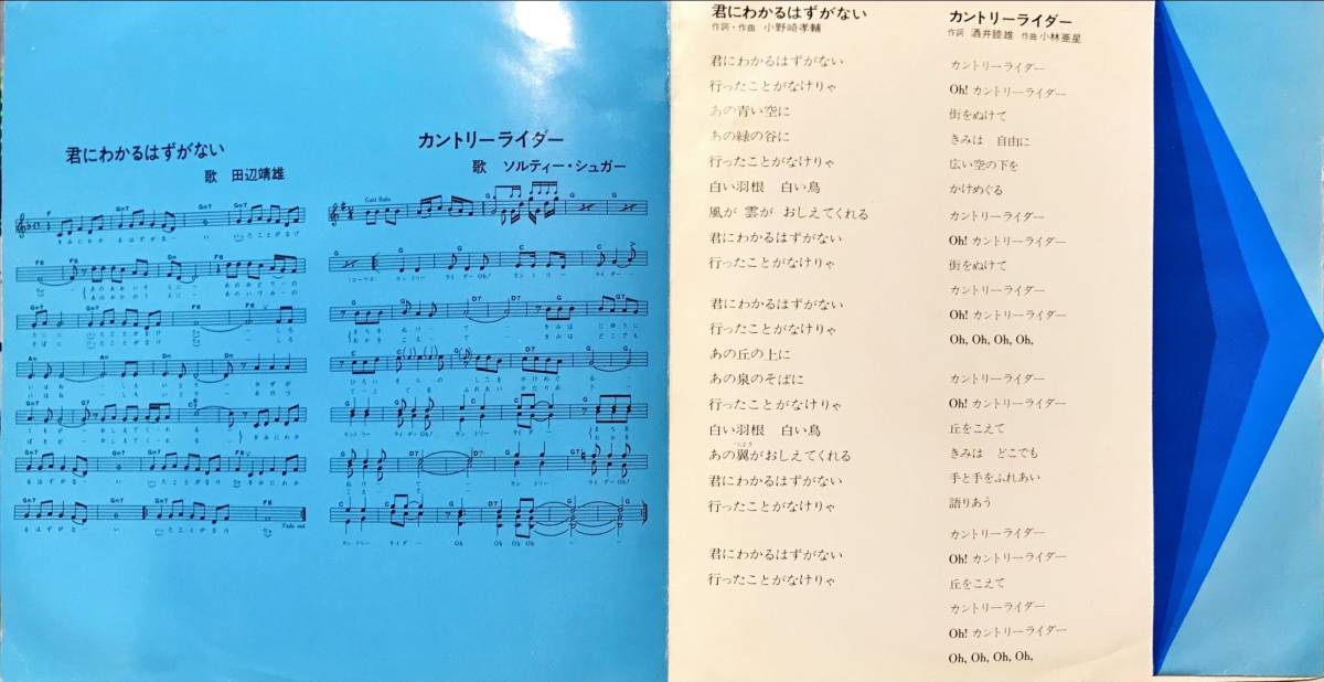 非売品HONDAソノシート　君にわかるはずがない / カントリーライダー // 田辺靖雄　GROOVE歌謡[EP]ホンダ バイク 和モノ ギターポップ 7_画像3