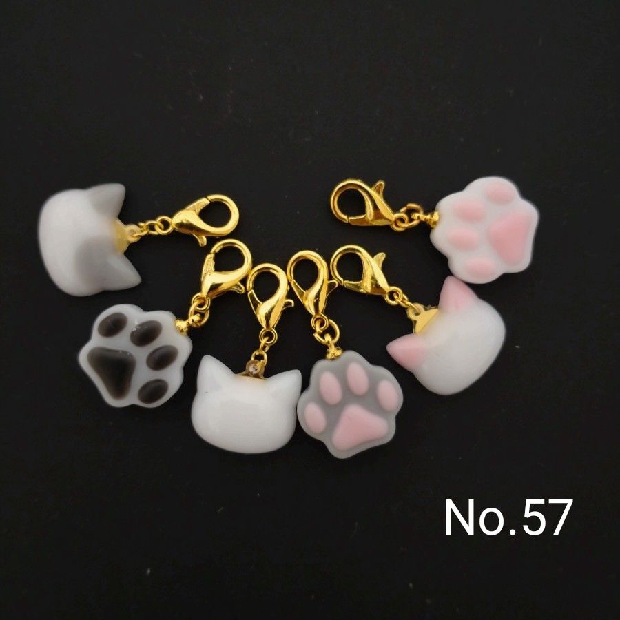 ハンドメイド レジン ネコ チャーム 6個セット (No 57)|PayPayフリマ チャーム ハンドメイドレジン C.6