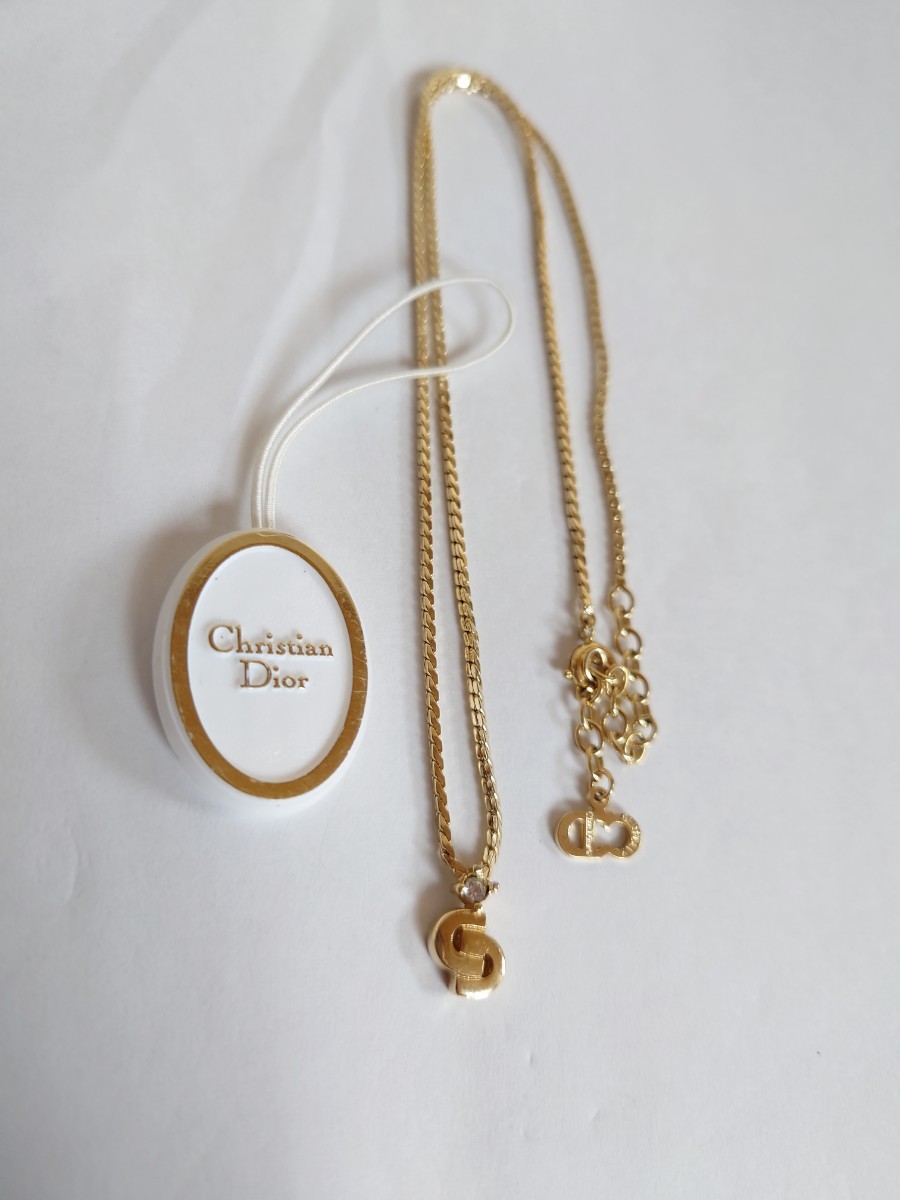Christian Dior　クリスチャン・ディオール　リゴールド色　ラインストーン　良品　nc
