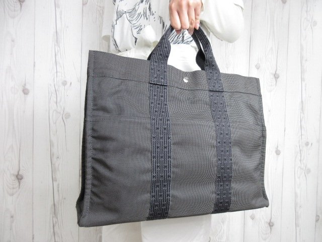 極 鍵 カデナ有り HERMES エルメス エールラインMM トートバッグ