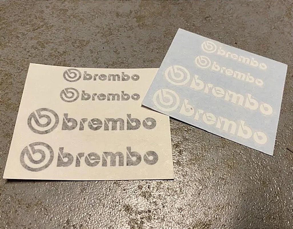 * super-rare! immediate payment * Brembo brake caliper heat-resisting sticker white # front 100/ rear 40mm brembo # Subaru Impreza WRX STI Spec C