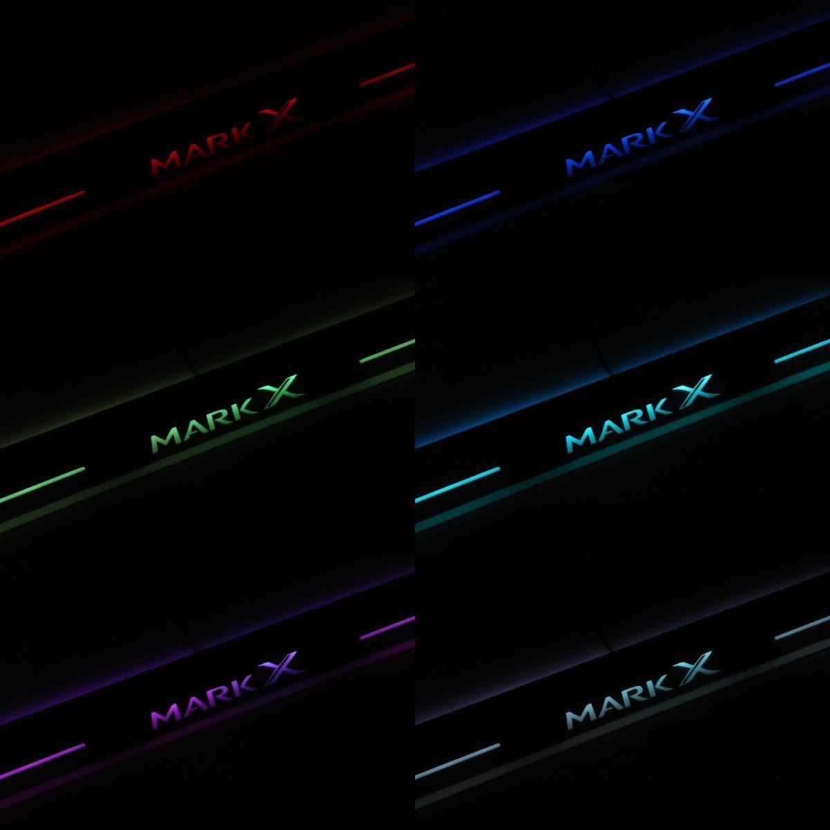  TOYOTA MARKX マークX Markx GRX130 130系 流れるスカッフプレート 4枚フルセット イルミネーションプレート LED レインボー 虹 _画像8
