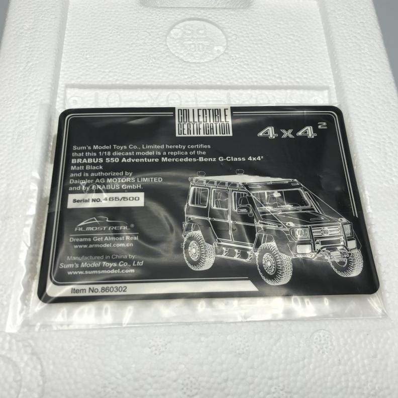 【中古】ALMOST REAL 1/18 ブラバス 550 アドベンチャー メルセデス ベンツ G500 4x4 2 マットブラック ミニカー[249008213655]_画像5