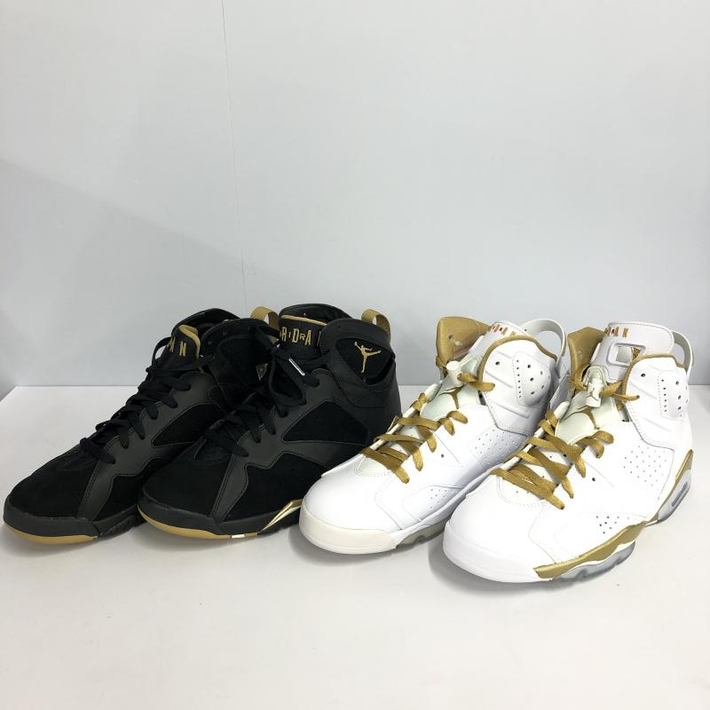 【中古】NIKE ナイキ 535357-935 AIR JORDAN 6/7 GOLDEN MOMENT PACK 28.5cm 白 黒 ジョーダン GMP[240010332179]