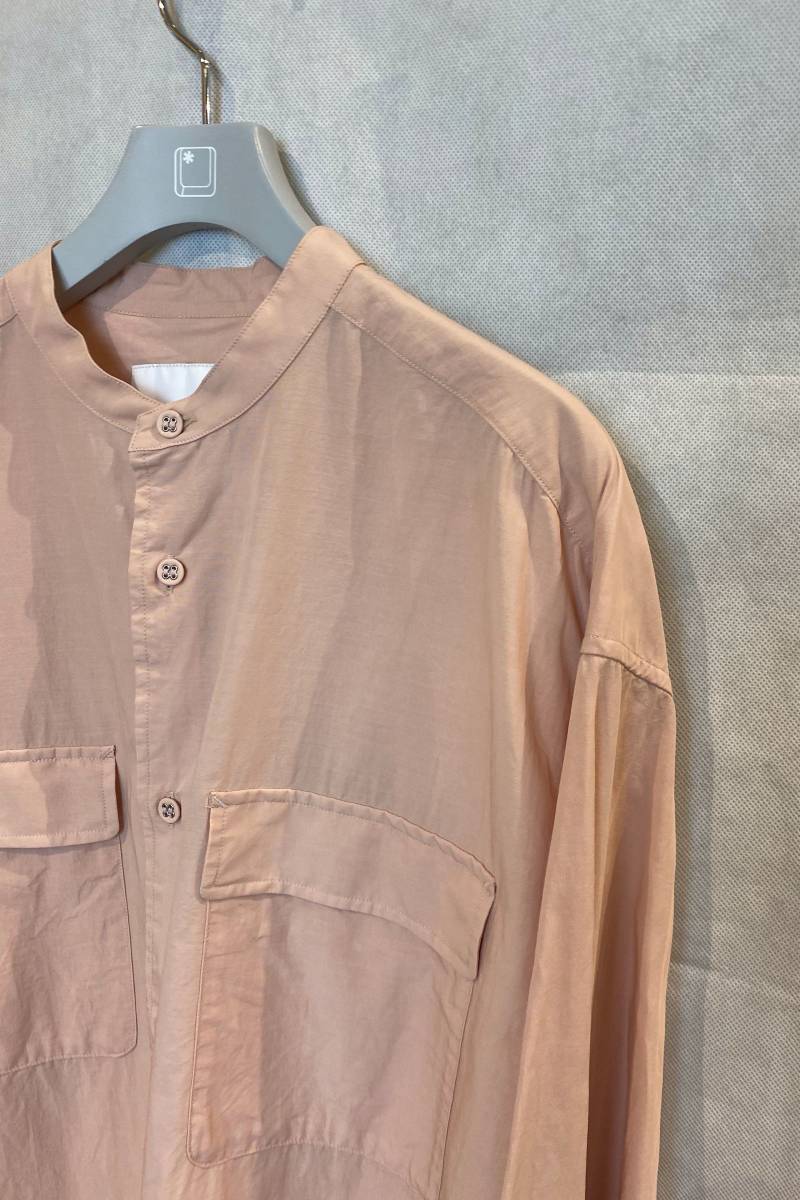 22SS 新品 送込 White Mountaineering REPOSE WEAR BAND COLLAR LONG SLEEVE SHIRT RW2271103 PINK 4 バンドカラー シャツ キュプラ 日本製