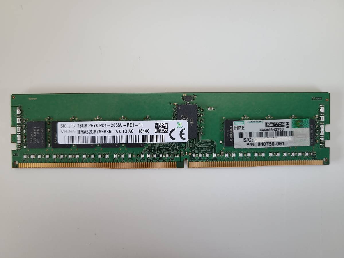 HPE 16GB 2Rx8 PC4-2666V Memory 840756-091 / 868846-001 / 835955-B21 / HMA82GR7AFR8N-VK 動作確認済 C0096_画像1