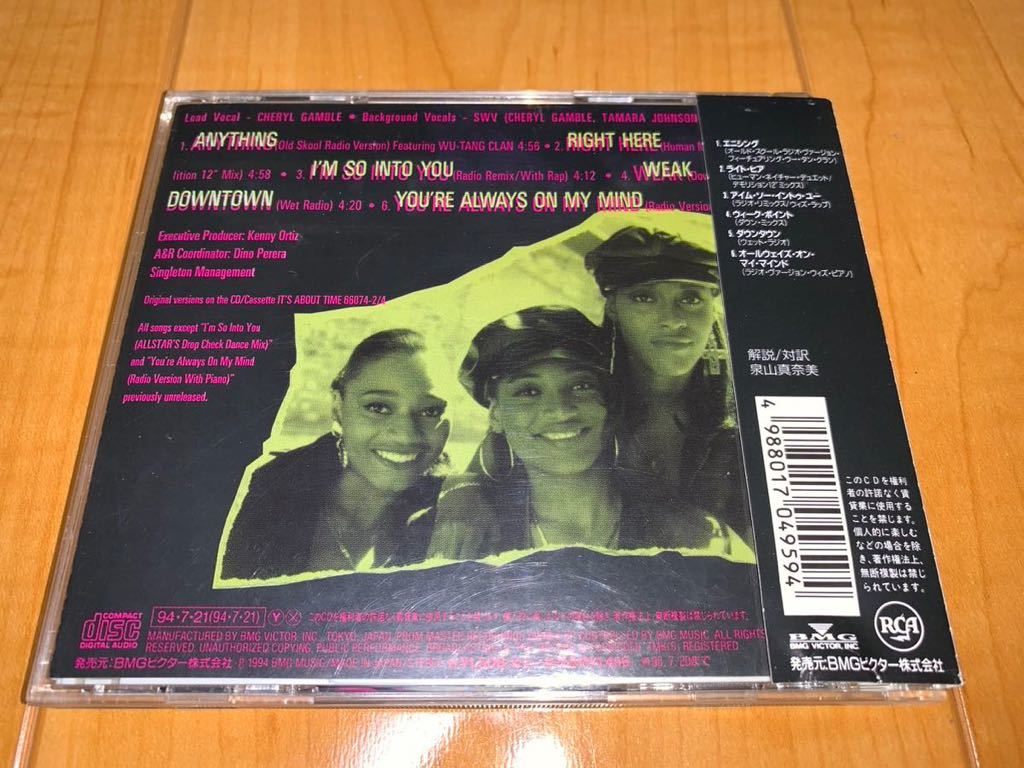 【国内盤帯付きCD】SWV / Sister With Voices / エニシング＋リミクシーズ / Anything＋Remixes