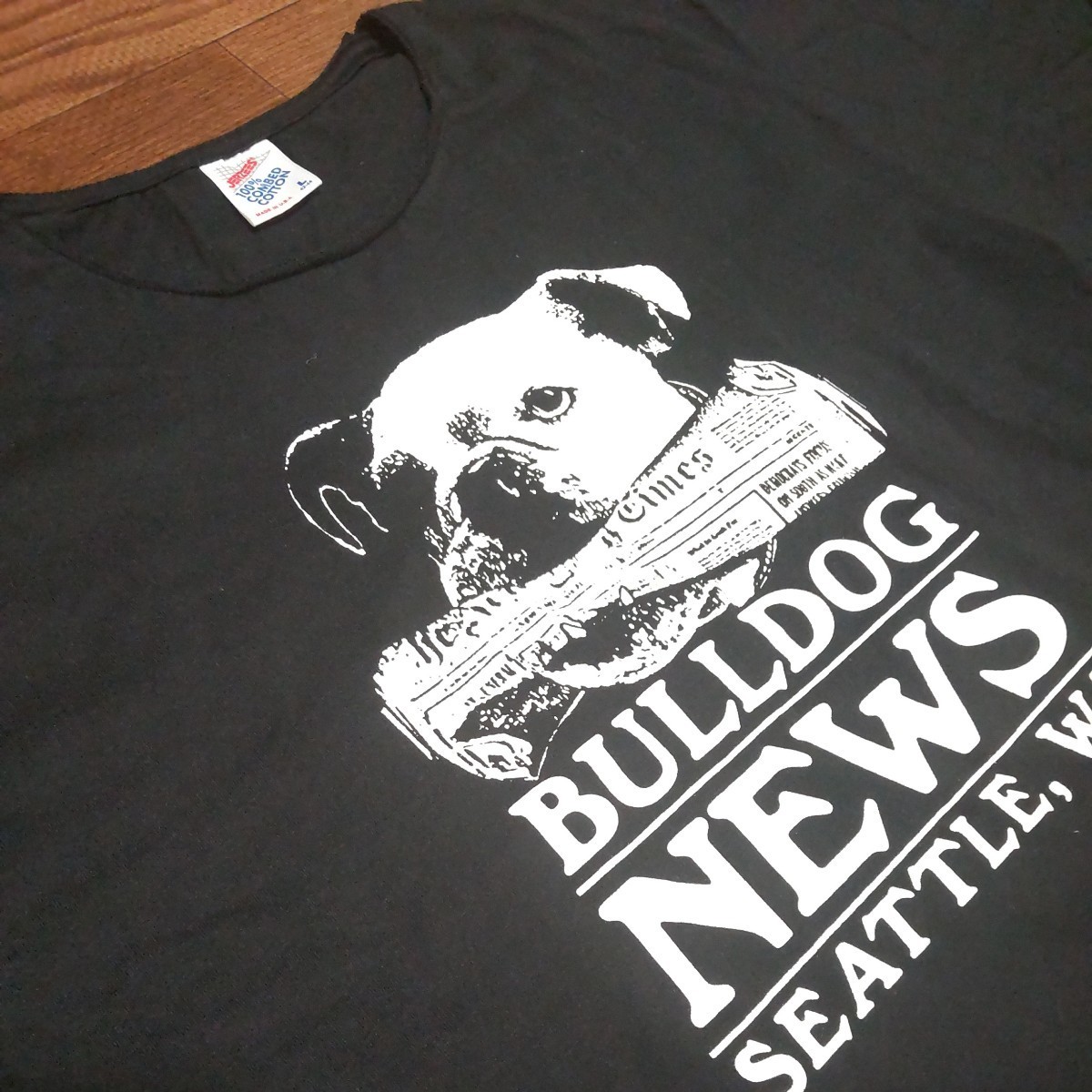 希少 80s 90s ヴィンテージ JERZEES BULLDOG NEWS Tシャツ ブルドック ニュース maid in usa usa製 アメリカ製 アニマル Tシャツ dog T