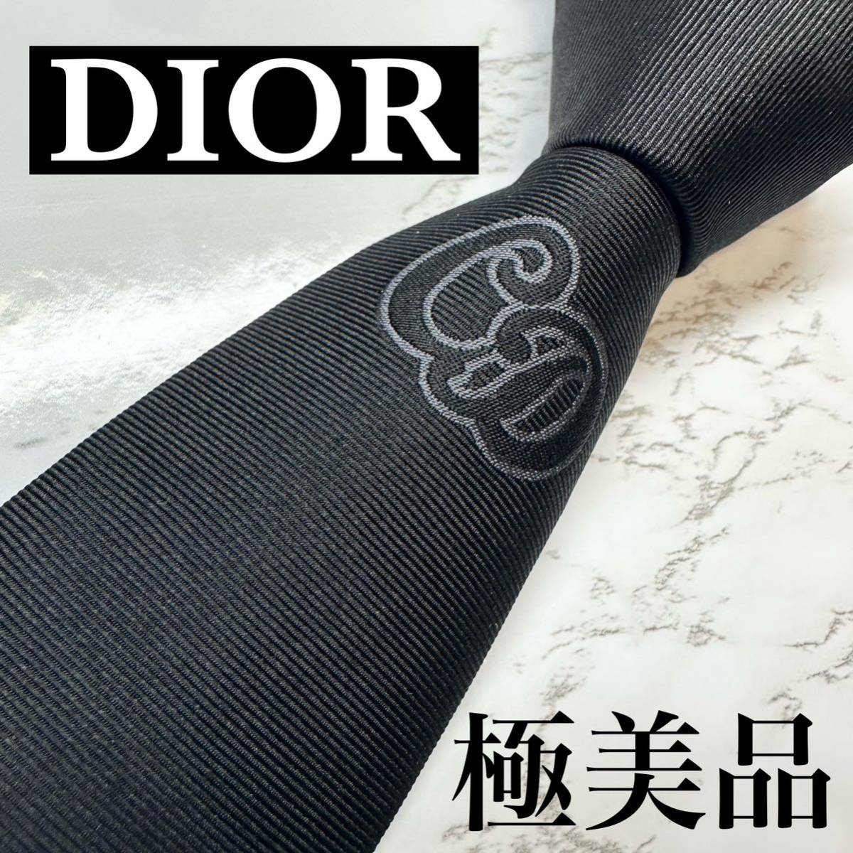 ✨極美品✨ 激レア DIOR ネクタイ シルク100% オブリーク CDプレート-