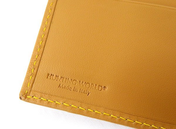 HUNTING WORLD/ハンティングワールド Wホック 二つ折り財布 がま口 ブラック×キャメル イタリア製_画像7