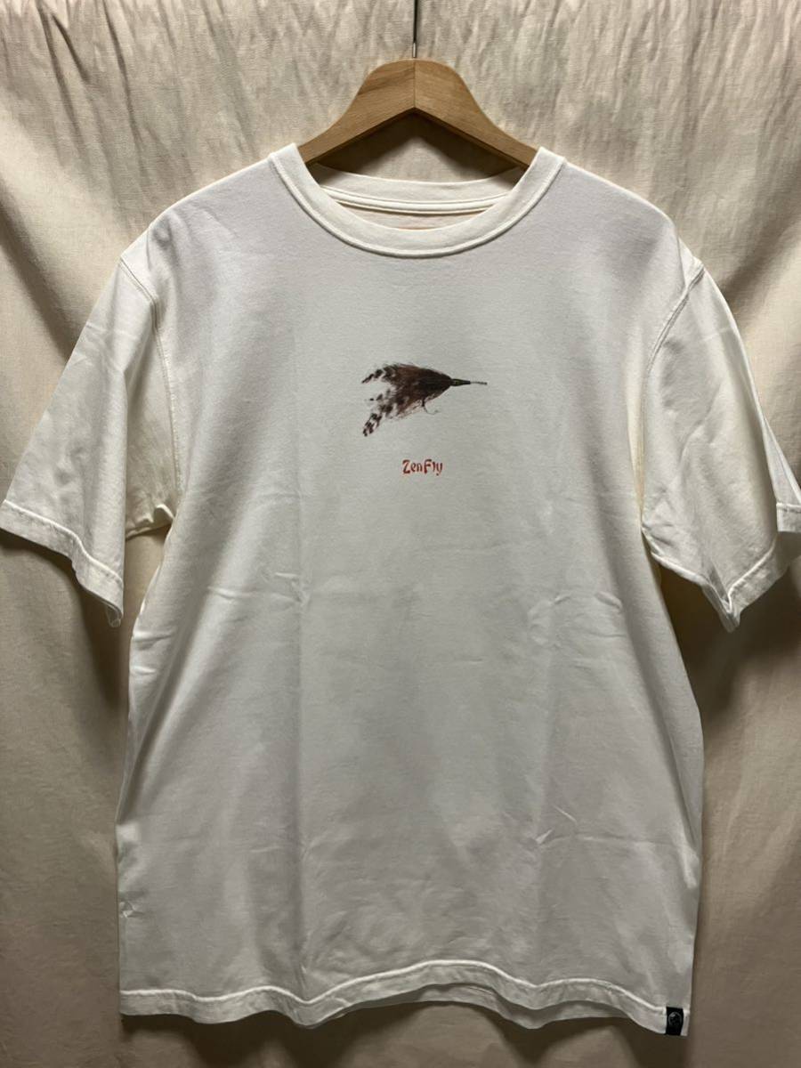 極美品 patagonia Tシャツ M ZenFly 禅 廃番希少品 ナチュラル フライ トラウト surf フィッシング 山と道 タコマフジ 禅寺